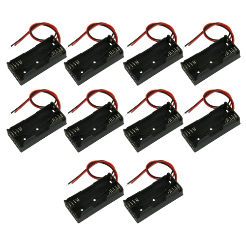Black Plastic Battery Case Holder Wire 2 x 1.5V AAA