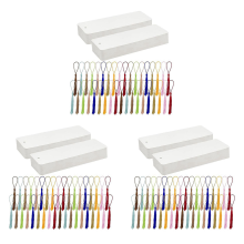 Set of 100 Blank Bookmarks with Color Tassels Crafting Material Pack