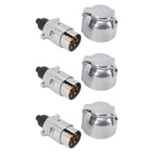 7 Pin Trailer Plug 12V Rv Sockets Towbar Towing Metal Connectors