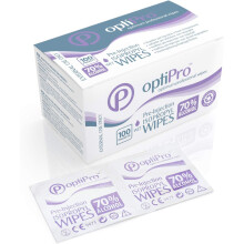 OptiPro Pre-Injection Wipes Disposable Medical Skin Cleaning 100 Wipes