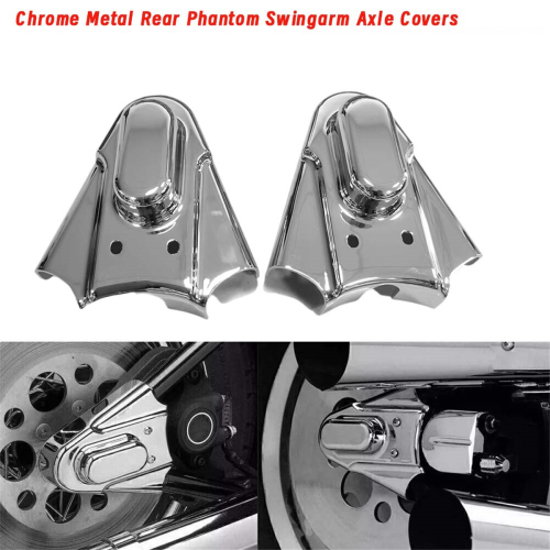 Copriasse forcellone posteriore Phantom in metallo cromato per moto 1