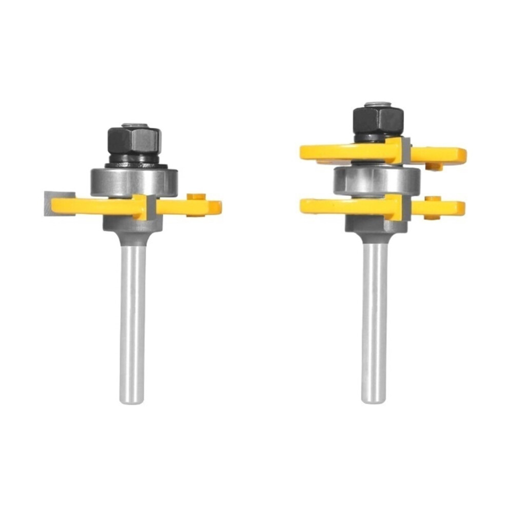 2Piece Tongue And Groove Router Bit Set, 6 Mm 12 Mm 1/4 Inch Shank, T Shape 6276012035147