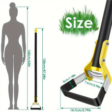 (120cm/47.24in) Stainless Steel Triangle Head Hoe - Ergonomic Gardening Tool,Metal Construction ,Weeding Tool, Sleek Metallic Finish, Robust Metal Design