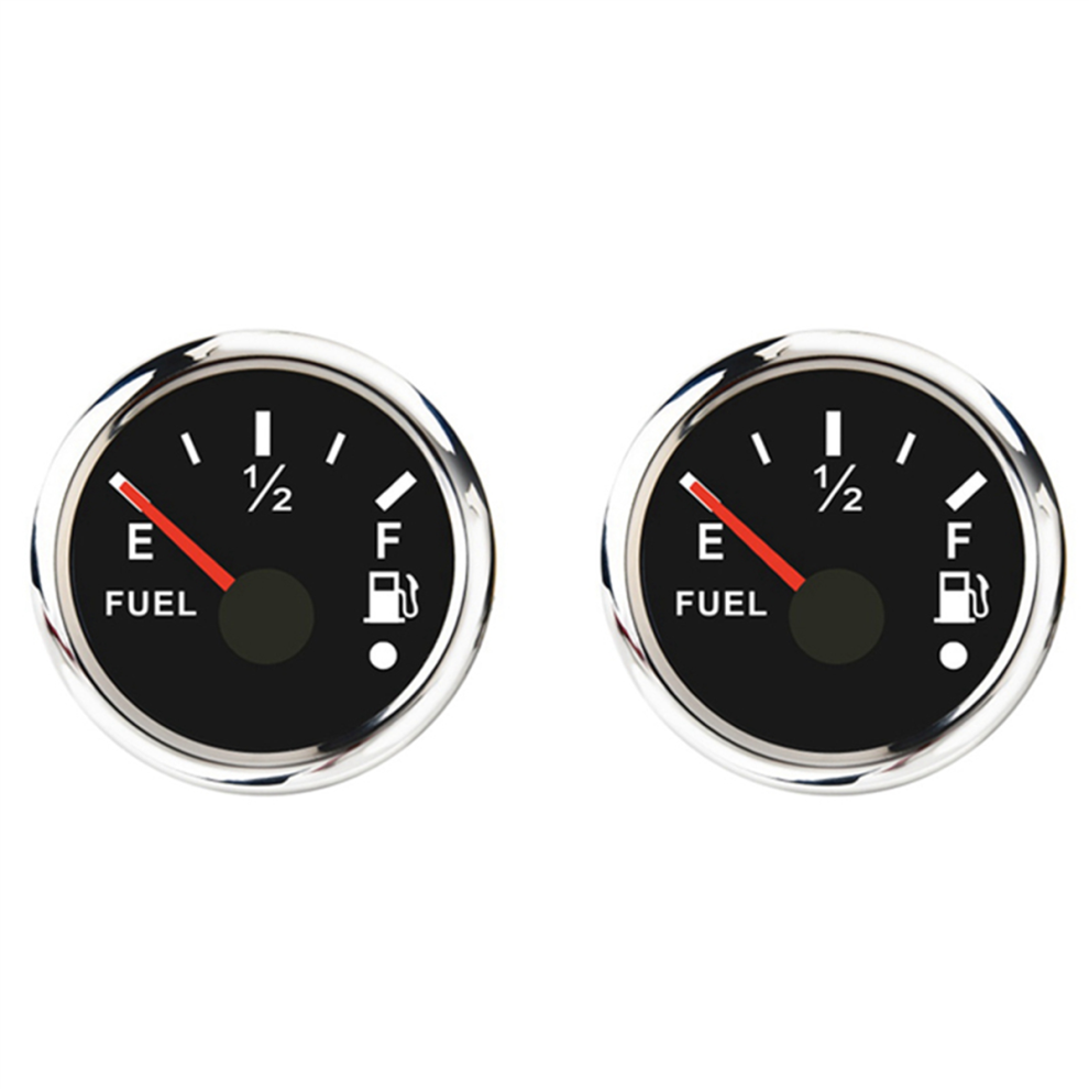 52Mm Fuel Level Gauge 0-190Ohm Switchable 240-33Ohm With Alarm Black 4713514269066