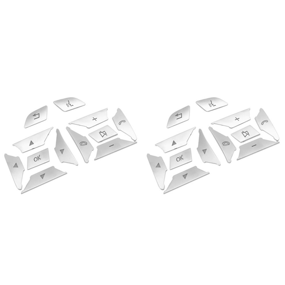Car Steering Wheel Button Stickers Cover Trim For Silver 4712509985301