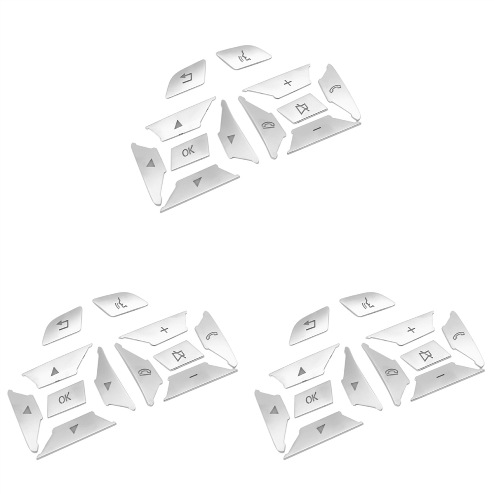 Car Steering Wheel Button Stickers Cover Trim For Silver 4712509985318