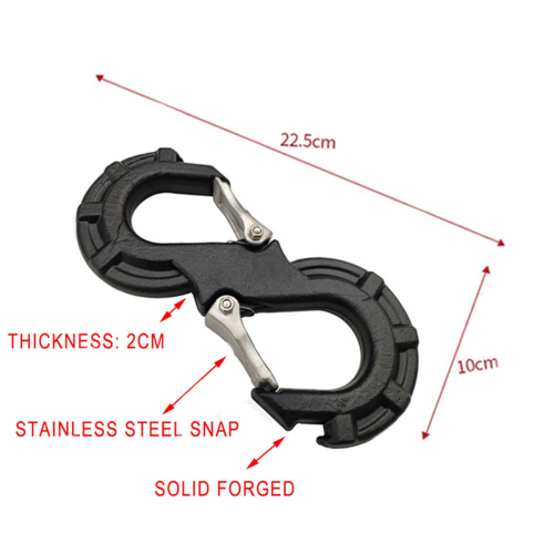 Black S-Shape Quick Rescue Shackle Trailer Winch Hook Recovery Kits 1