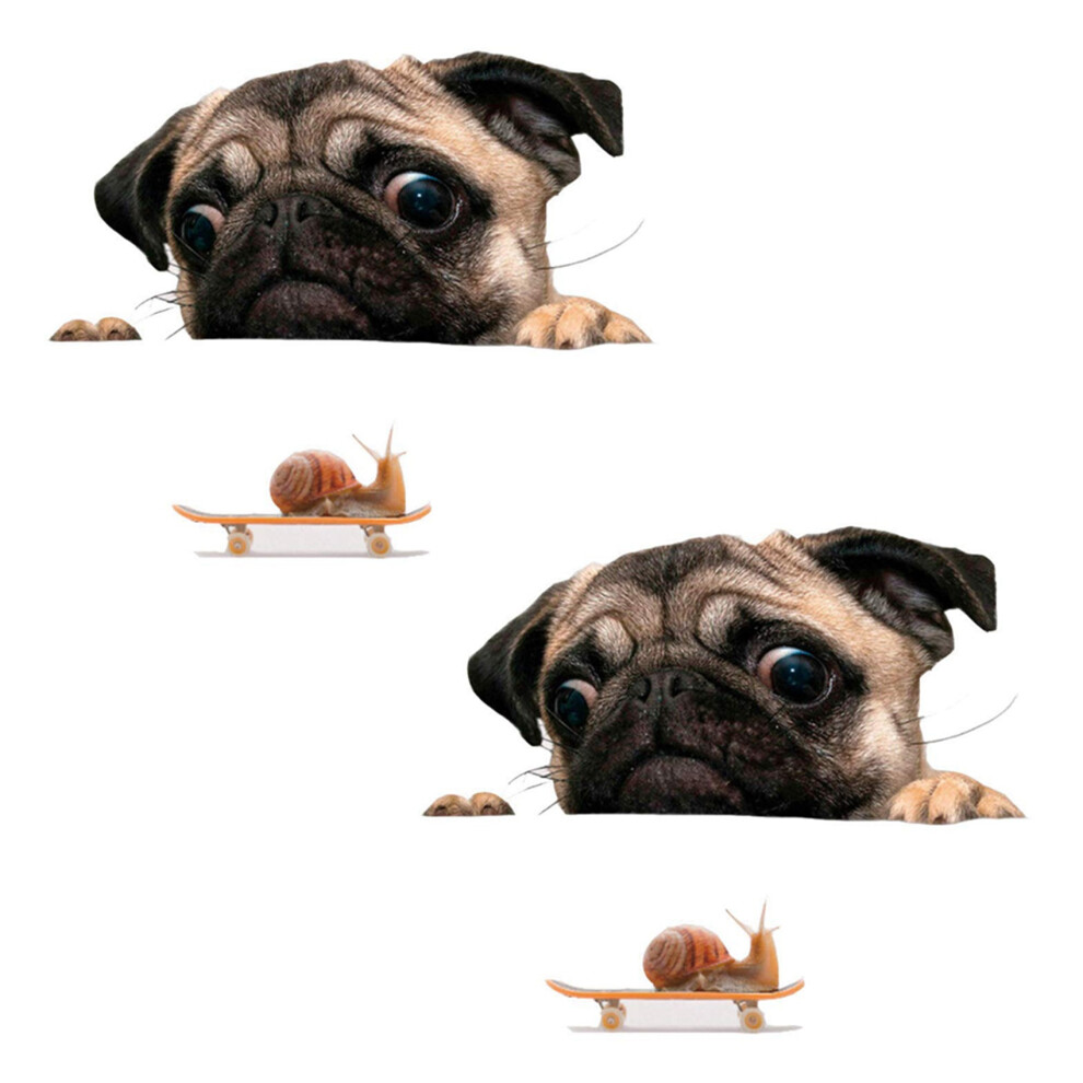 Funny Cute Pet Pug Dog Snail 3D Car Window Decals Home Wall Sticker 4712509908713