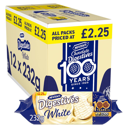 McVities McVitie's White Digestive Biscuits 232g (PAck of 12)