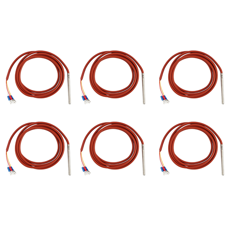 PT100 RTD Temperature Sensor 6mmx80mm Class B 2M Silicone Gel Coated