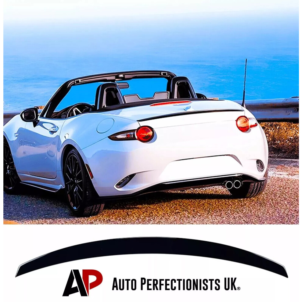 For Mazda Mx5 Rear Gloss Boot Spoiler Lip Wing Body Kit 2015+ Black 5061072667411