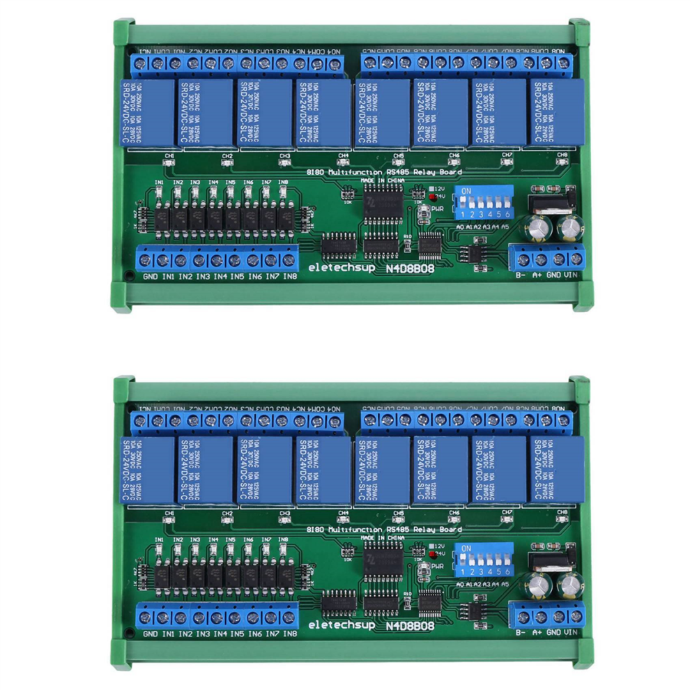 Dc 24V 8 Ch Rs485 Relay Board Modbus Rtu For Plc Automation Control 4712509905897