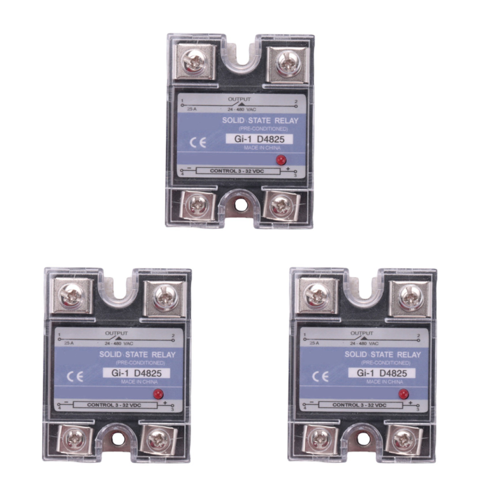 Ssr 25A 3-32V Dc To 24-480V Ac Single Phase Solid State Relay 4712509907457