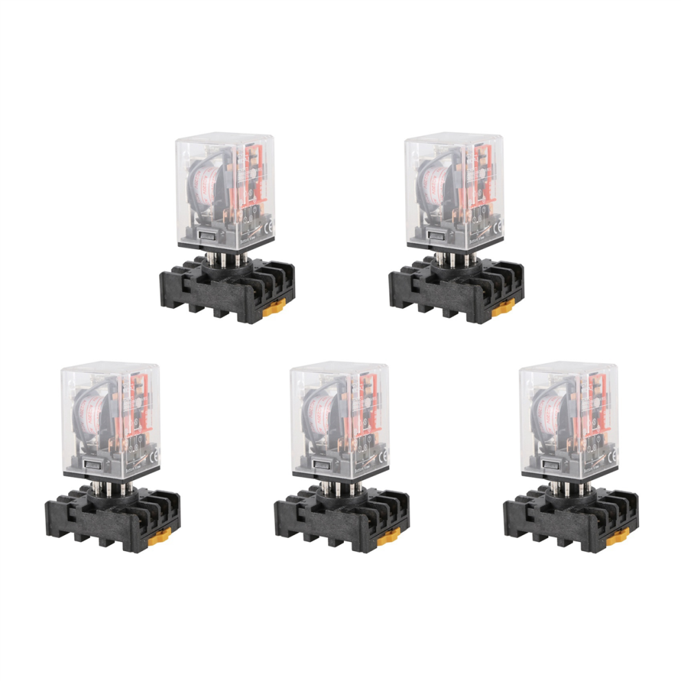 Mk2p-I Clear Shell Dpdt Ac220v Coil Power Relay Socket Base 4712509906856