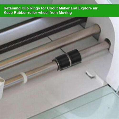8pcs Retaining Clip Rings for And 8pcs Rubber Roller Replacement, Keep Rubber From Moving 1