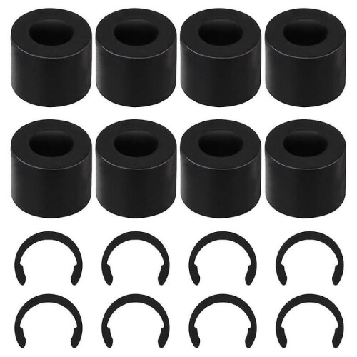 8pcs Retaining Clip Rings for And 8pcs Rubber Roller Replacement, Keep Rubber From Moving