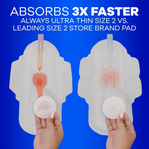 Always Always Ultra Thin Pads with Wings, Size 2, Long Super 2