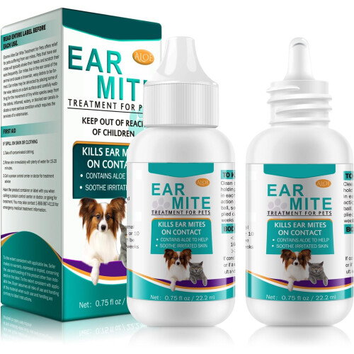 View of 2Pcs Ear Mite Treatment For Dogs, Dog Ear Infection Treatment, Ear Mite ...