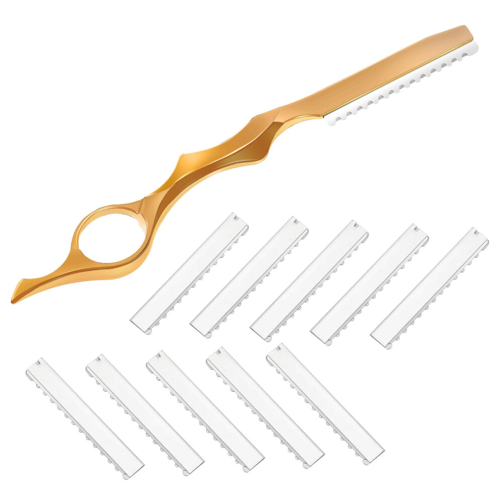 Mudder Unisex 11 Pieces Hair Styling Razor Hair Thinning Comb Hair Texturizing Cutting Razor Comb With Replacement Stainless Steel Razors For Salon
