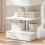 SoBuy Bedside Table with Drawer & Shelves, White 6
