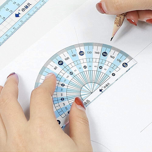 Compass Set 8Piece Geometry Math Kit with Ruler Protractor Eraser (Random Colour) 2