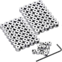 100 Pieces Pin Keepers Pin Locks Pin Backs Locking Clasp with Wrench, 6 X 5 Mm