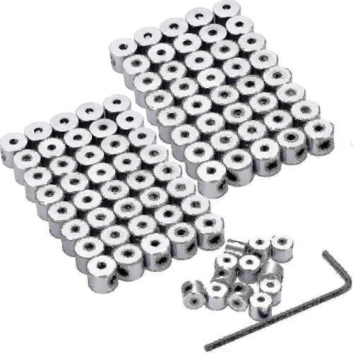 100 Pieces Pin Keepers Pin Locks Pin Backs Locking Clasp with Wrench, 6 X 5 Mm