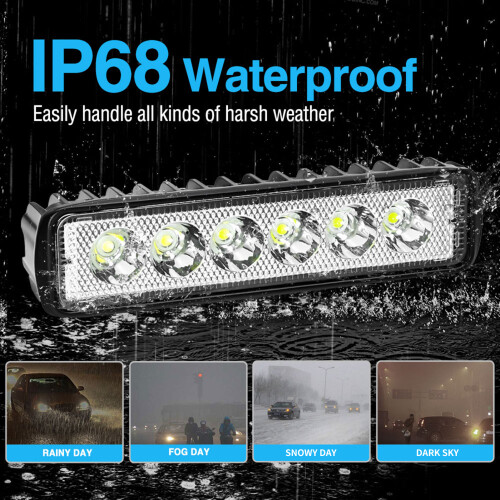 6 Inch 30W IP68 Waterproof LED Work Light 6000K 1