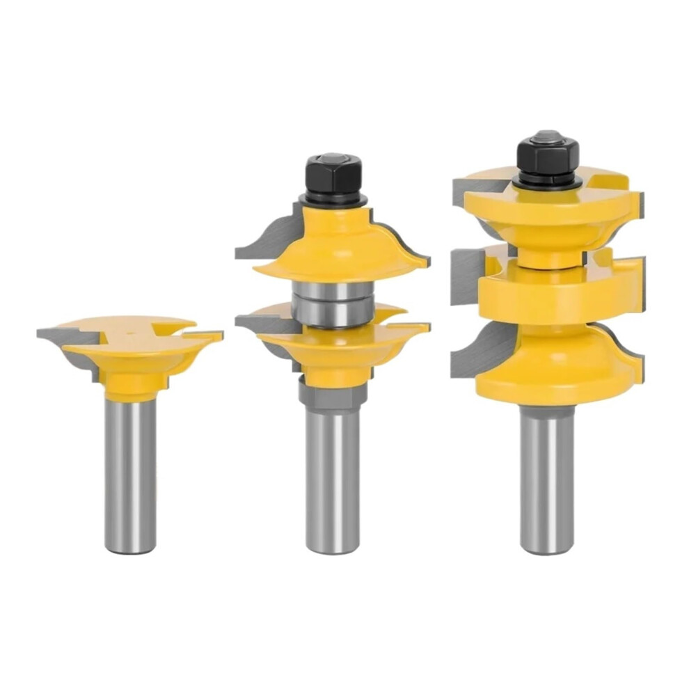 3 Pieces 12Mm 12.7Mm Shank Entry Ide Tenon Door Router Bit Matched Rs Router Bits Carving For Wood (12.7Mm Shank) 6276012038902