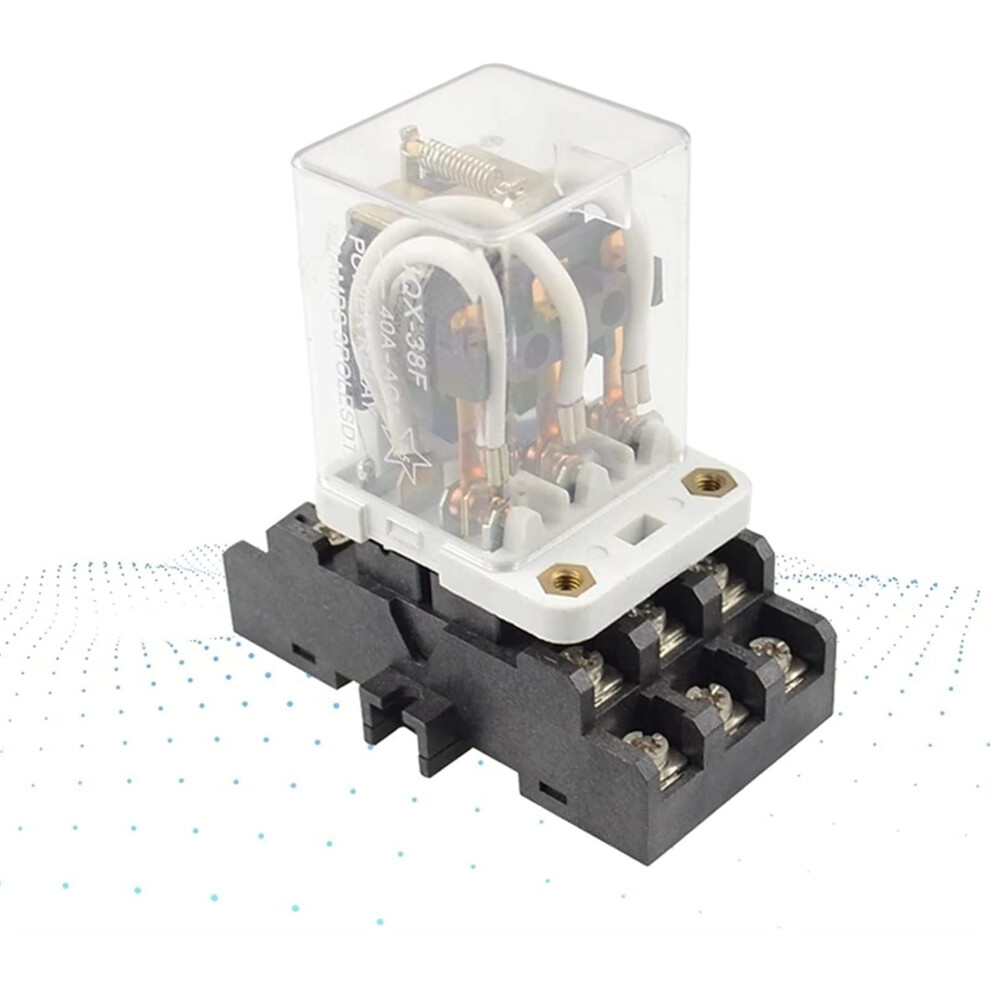 1 Set Intermediate Relay Jqx38f 3Z 40A Power Relay Electromagnetic Relay With Socket 11Pin Dc12v Dc24v Ac110v Ac220v Replacement Of The Relay 6493810336843
