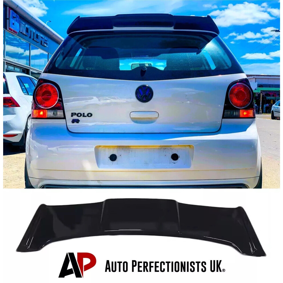 For Vw Polo Mk4 9N Batman Style Boot Roof Spoiler Wing Lip 2001-09 Black 5061072665561