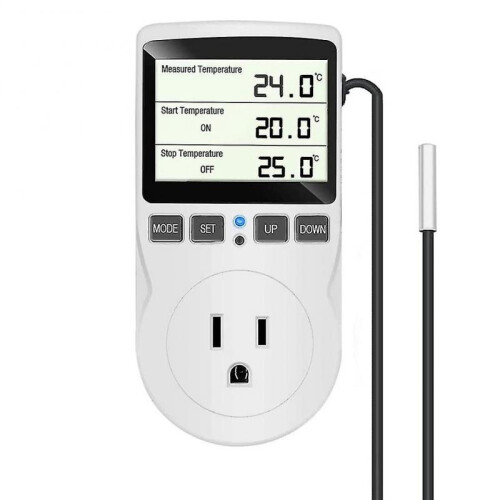 Digital Temperature , Lcd Screen Ing Ing Reptile Tat with Sensor Probe ,/ 1800w 120v Plug