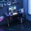Gaming Desk with LED Lights, Cup Holder and Headphone Hook Z Frame Des 4