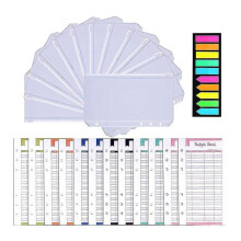 A6 Binder Pockets 12pcs Binder Pockets Budt Plr,clear Pvc 6 Holes Clear Sleeves Zipper F