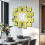 Golden Sparkle Mirrored Clock Wall Clock with Crushed Diamond Inlay 2