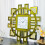 Golden Sparkle Mirrored Clock Wall Clock with Crushed Diamond Inlay 3
