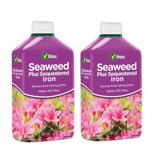 Vitax Seaweed Plus Sequestered Iron Liquid Feed for Healthy Foliage 1L 2Pack