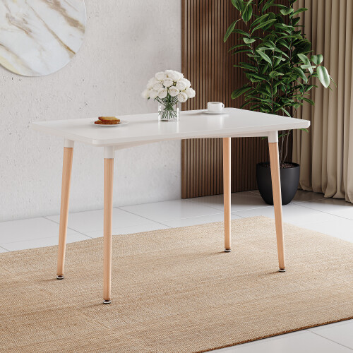Vida Designs (White, 4 Seater) Batley Wood Dining Table - Square or Rectangle