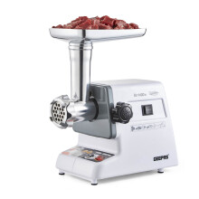 Geepas 1400W Electric Meat Grinder Mincer with Sausage & Kibbe Attachments, 3 Cutting Plates (Fine/Med/Coarse) GMG767