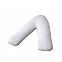 (White) V Shaped Pregnancy Orthopedic *PILLOW* Plus Free Polycotton PILLOWCASE in 14 colors