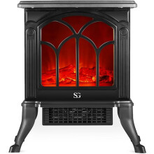 Electric Fireplace Stove Heater - 1500W Electric Stove with Wood Burner Effect for Living Room, 3D Flame, electrifying fireplace, 2 Heat Settings