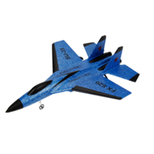 (Blue) RC Plane SU-35 With LED Lights Remote Control Flying Model Glider Aircraft 2.4G Fighter Hobby Airplane EPP Foam Toys Kids Gift