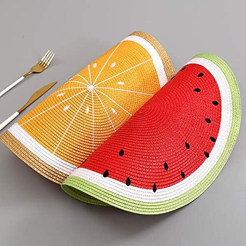 washable woven round tablecloth watermelon (Diameter 38cm) Ref: 8368 2