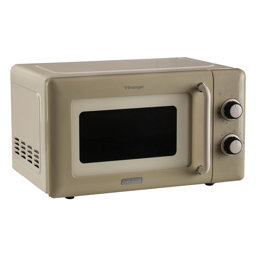 Ariete 3960/C Vintage Style Mechanical Microwave, 800 Watt, 20 Litre, Cream