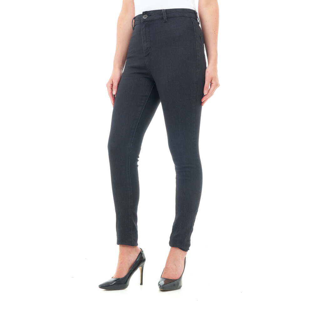 (10) Women's Fit High Waisted Denim Jeans - Black-image-OPC-PJ5F5V5-NEW