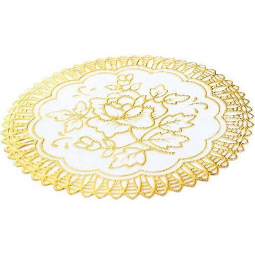 12 fine goldtone dining table cupmat overlay Ref: 6760 1