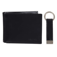 Calvin Klein herrplnbok set-minimalistiska kortfodral svart klassisk bifold en storlek