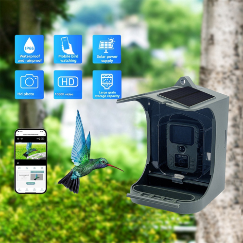 Smart Bird Feeder Camera with Solar Panel 1080P WIFI HD Watching Auto 2