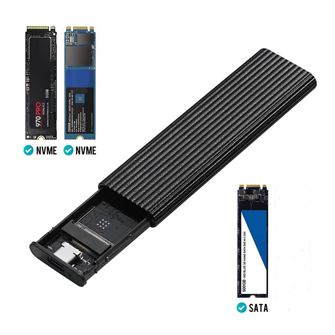 Adaptateur M.2 Vers USB 3.0 NGFF Vers USB SSD. Kit Amélioré