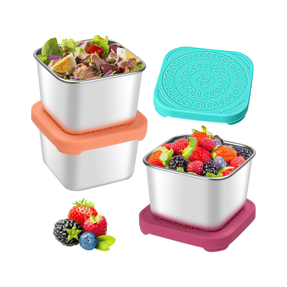 Contenitori Per Snack In Acciaio Inossidabile Da 6 Once, Piccoli Contenitori Per Alimenti In Metallo